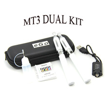 Double ego-T MT3 Electronic Cigarette Kits MT3 ego-T e-cigarette kits 650 900 1100mah MT3 Atomizer ego Battery with Zipper Case
