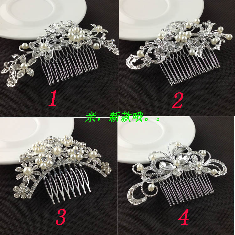 2015 New Pearl Wedding Bride Handmade Headwear Comb Hair High end Women s Butterfly Hairpin