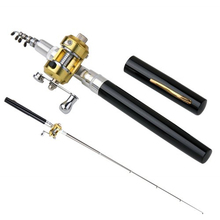 Unique Sale Black Mini Pocket Aluminum Alloy Pen Fishing Rod Pole Reel