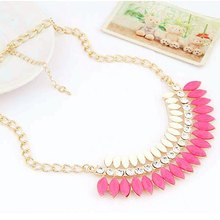 Moon Blue Leaf Feather Crystal Gem Shourouk Drop Chains Collar Statement Necklaces New 2015 Fashion Jewelry