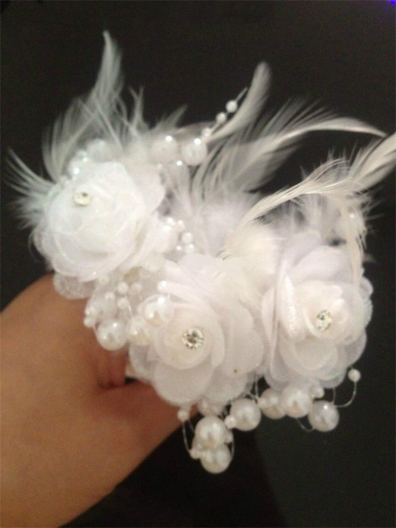 Summer Girl Feather Crystal Pearl Flower Wedding Bridal Party Hair Pin Clip