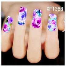 Temporary nail wraps Water Transfer Nail Sticker Chain Beauty Flower Wraps Foil Nail Art Decals Nail Tools polish XF-1388