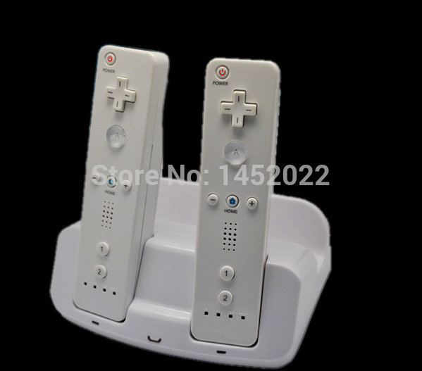 New Charging Dual Charge Dock Station for Nintendo Wii U Gamepad and Remote Consumer Electronics white