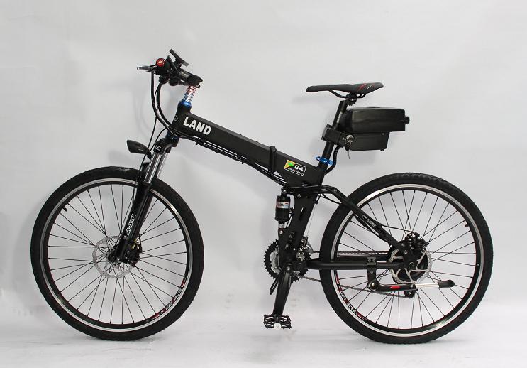 Black Color Cool Electric Bike 36V 350W Electric Bicycle Foldable Frame with 36V 12Ah Seatpost Lithium