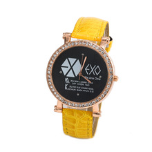 2015 Luxury Elegant EXO Women Watch Stainless steel Famous Brand Leather Wristwatch Fashion Ladies Dress Watch