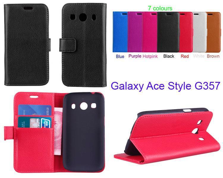 2015 New Ultra Thin PC Leather Case For Samsung Galaxy Ace Style G357 Stand Wallet Book