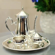 New arrival silver plated metal coffee set/tea set for wedding/party/KTV Decoration Supplies