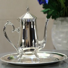 New arrival silver plated metal coffee set tea set for wedding party KTV Decoration Supplies