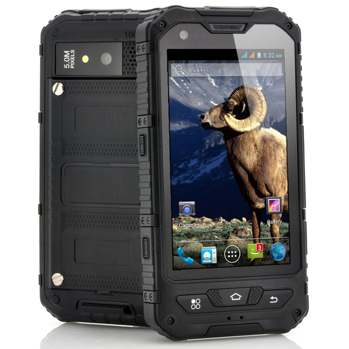 A8 Waterproof Dustproof Shockproof Phone GPS Android 4 2 MTK6572 1 0GHz Dual Core ROM 4GB
