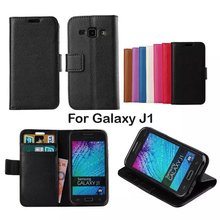 2015 Smooth Pattern PC+Leather Case For Samsung J1 Stand Wallet Book Cases Mobile Phone Accessories