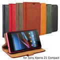 Luxury Top Quality Leather PU Case for Sony Xperia Z1 Compact Z1 Mini D5503 Stand Wallet