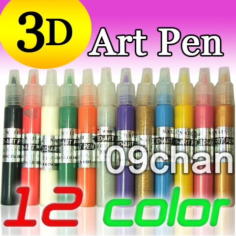 Professional Makeup Brushes on 3d Nail Art Pen Drawing Design Brush 12pieces Set 5sets Lot Wholesale
