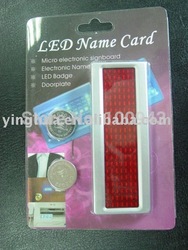 LED RED color Name Card LED Badge, LED Message Badge, LED Name tag(China (Mainland))