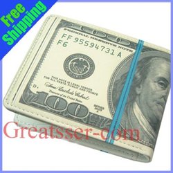 2012 New Handmade 100 $ USD US Dollar Wallets / Purse Novelty Gift Free Shipping #1102(China (Mainland))