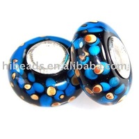 new lampwork glass beads solid 925 sterling silver core NMB143 wholesale