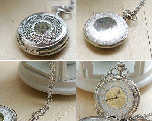 Cute Retro Palace pocket watch SWEATER CHAIN Necklace Whosale/retail(China (Mainland))