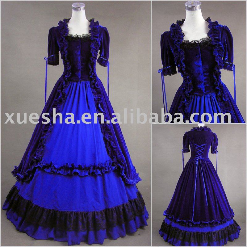 Freeship Victorian Corset Gothic Civil War Southern Belle Ball Gown Dress 