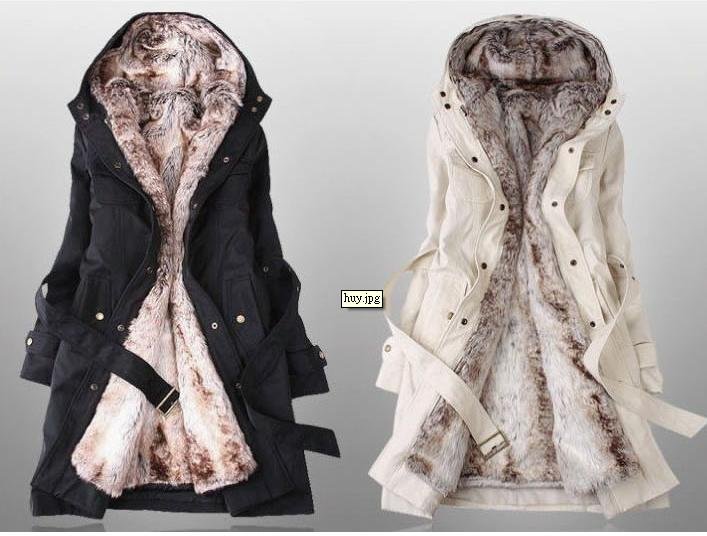 Free Shipping +Wholesale Price Faux Fur Lining Women's Fur Coats, Winter Warm Long Coat Jacket Clothes(China (Mainland))