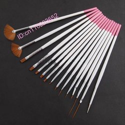 Freeshipping-15pcs Nail Art Design Brushes Gel Set Painting Draw Pen Polish Dropshipping [Retail] SKU:G0115(China (Mainland))
