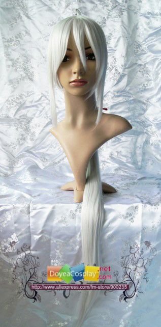 VOCALOID HAKU cosplay wig (sliver, long 100cm, straight) wholesale retail(China (Mainland))