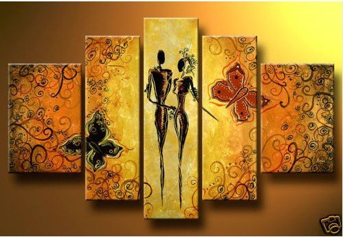 Modern Wall  on Butter Fly Lover Story Modern Abstract Canvas Art Oil Painting Wall