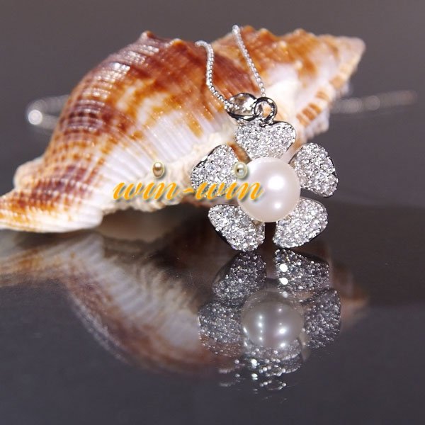 FREE SHIPPING High Quality 925 Silver Pearl Pendant, Fashion Hot Jewelry(China (Mainland))