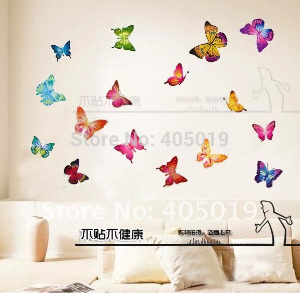 33x60cm HL964 Butterfly Wall Stickers Wedding Room Paper Festival Home Decal