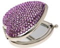 new arrival free shipping purple heart shaped design bling diamond mirror,crystal mirror,rhinestone mirror,20pcs/lot