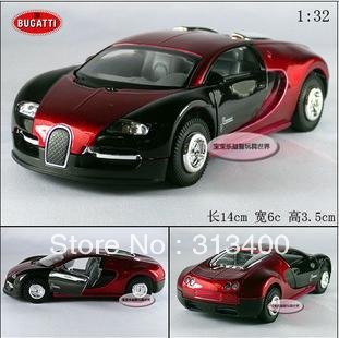 free shipping car model Bugatti Veyron Bugatti Vayron 1:32 burgundy, sound and light alloy metal car model Christmas gift 023(China (Mainland))