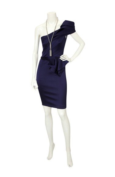 2010 best selling one-shoulder with flower stunning silk fashion prom dress designer dress Blue DK167(China (Mainland))