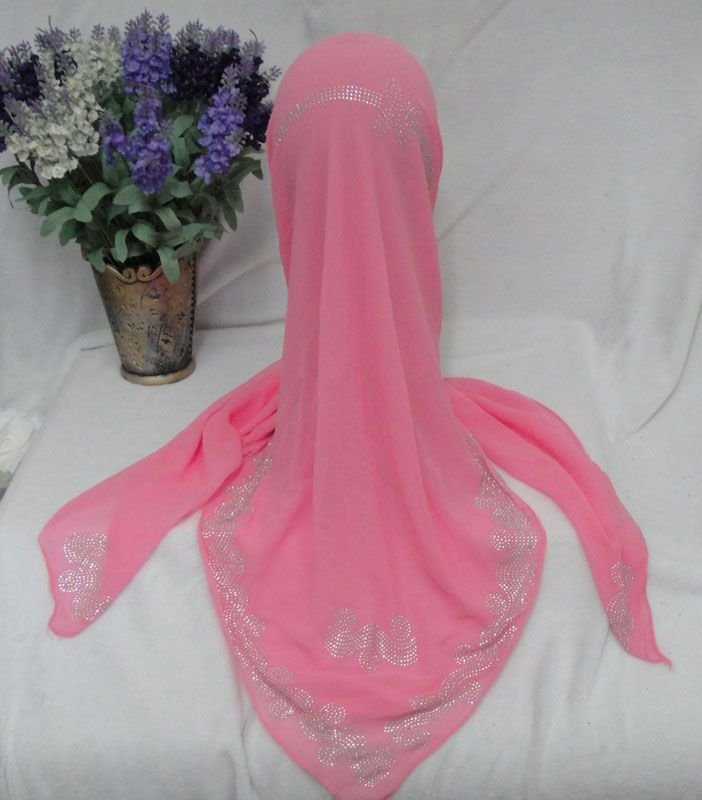 MS669 2010 latest style hot sale high quality hot drill square muslim scarf(China (Mainland))