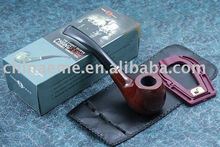 200pcs/lot Clasic Wooden Tobacco Smoking Pipe+Case+Stand+Box  Men’s Gift  Retail Hot Wholesale Free shipping