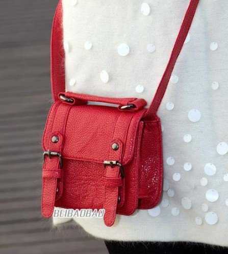 6PC New red fashion PU leather camera bag free shipping(China (Mainland))
