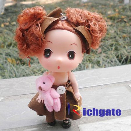 120pcs Mini Beauty Fashion Ddung Dolls Pretty Dresses & Little Teddy Bear Lovely Girls' Gift Factory Product Free Shipping(China (Mainland))