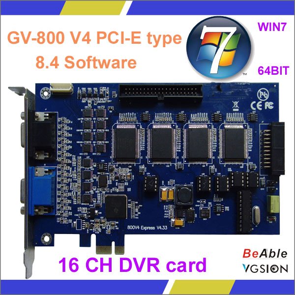 Lastest Software V8.4 GV Card GV800 V4 GV DVR Card(PCI-E Type),GV-800 V4 DVR Card Support Windows7 64bit