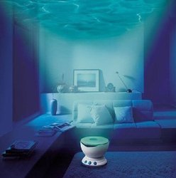 Freeshipping Led Night Light Projector Ocean Daren Waves Projector Projection Lamp With Speaker(China (Mainland))
