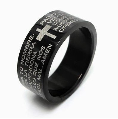 shippingfree! 2011 hot sale Black Bible Rings,Titanium Steel Ring Assorted Titanium Steel Rings Bible Cross 48pcs/lot(China (Mainland))