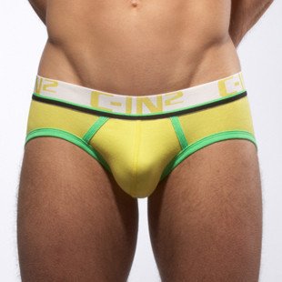Free shipping/ low waist men's briefs /cotton men's underwear/pure color /yellow(China (Mainland))