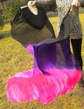 Free shipping 100% Real Silk fan Veil for Belly Dance/Silk Fans/China Silk Veil /Belly dance silk fan veil