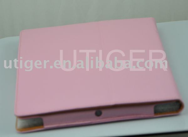 hot.high quality.light pink color leather case cover with stand for ipad 2 by airmail free shipping.(Hong Kong)
