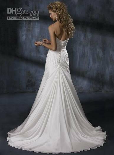 bead satin/chiffon lace wedding dress all size color 891 custom-made taffeta/chiffon embroider 1(China (Mainland))