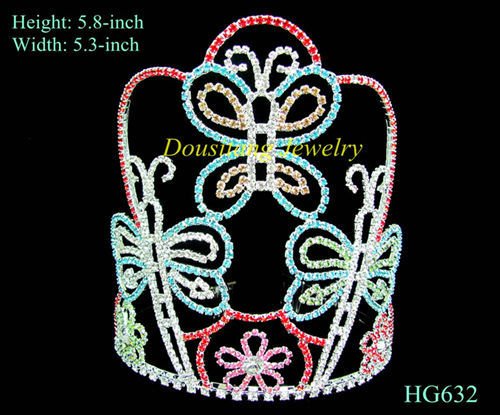  Crystal Diamond Butterfly Tiara Crown for Wedding Bridal Pageant Hair