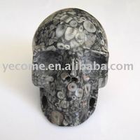 Size: 8*5.4*6.6cm Natural Piebald Agate Skull free shipping