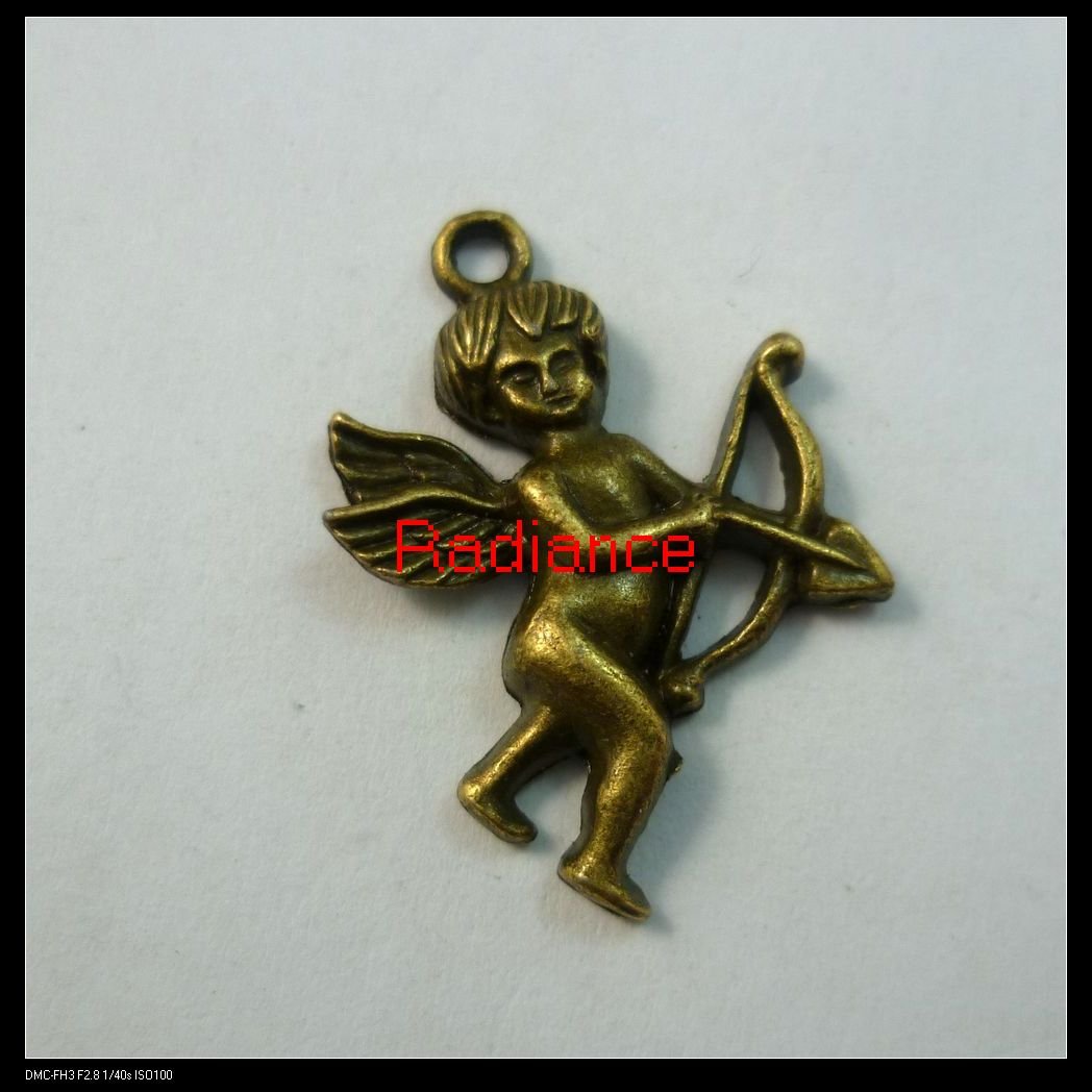 100pcs lot 27x22mm bronze pendants charms Cupid FREE SHIPPING wholesale