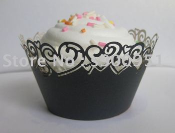 Black Wedding Cupcake Wrappers