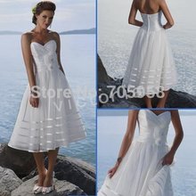 HS9986 free shipping gorgeous 100% guaranteed Tea-length ball gown sleeveless organza bridal gown