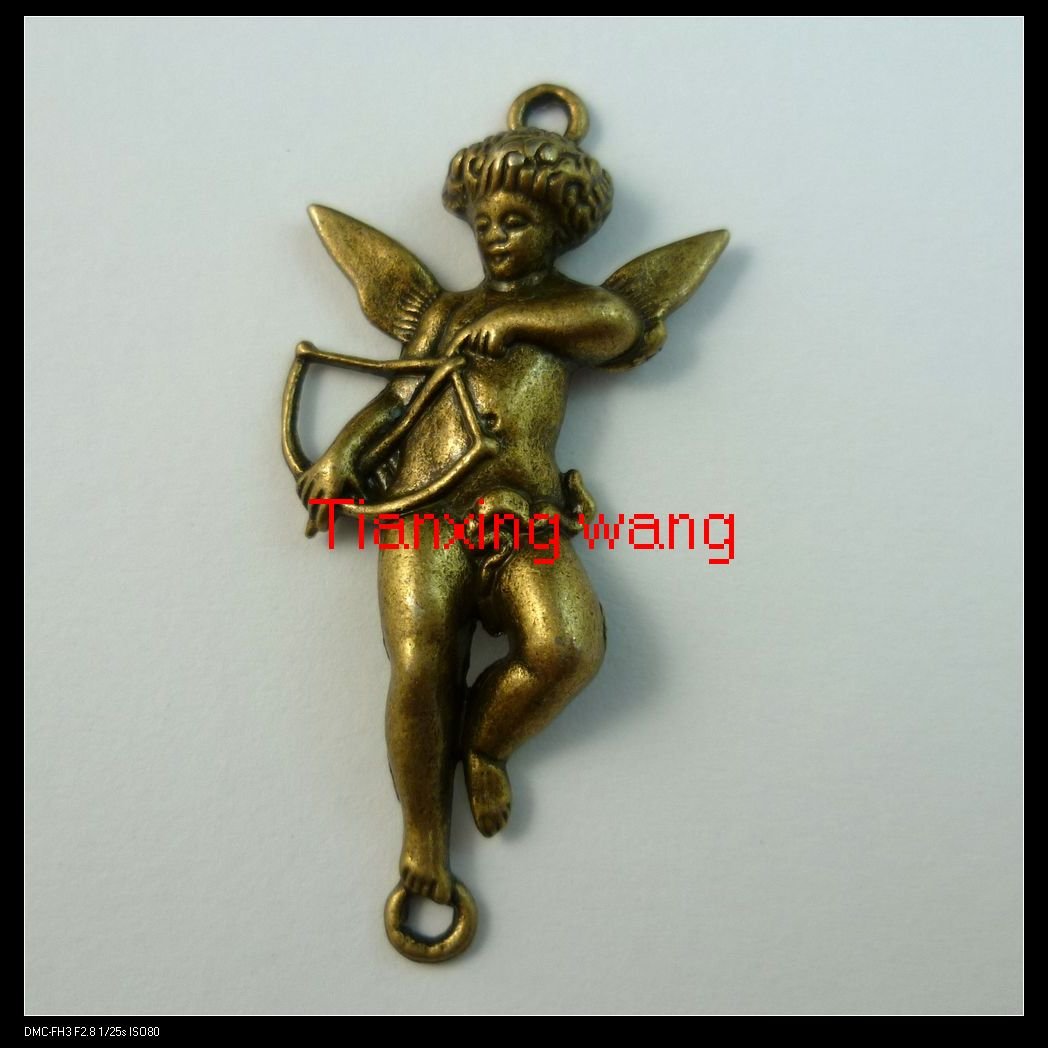 100 pcs lot bronze color alloy charms pendants Free shipping wholesale Cupid 