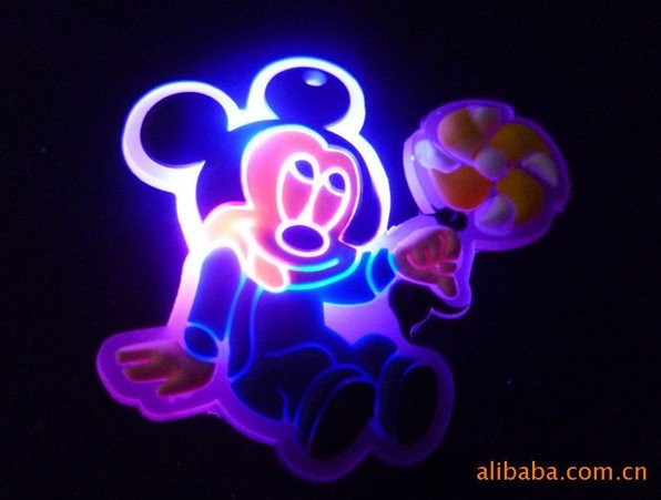 LED novelty gift for children, Party props,luminous Mickey Mouse toys wholesale, LED costume brooch 30PCS(China (Mainland))
