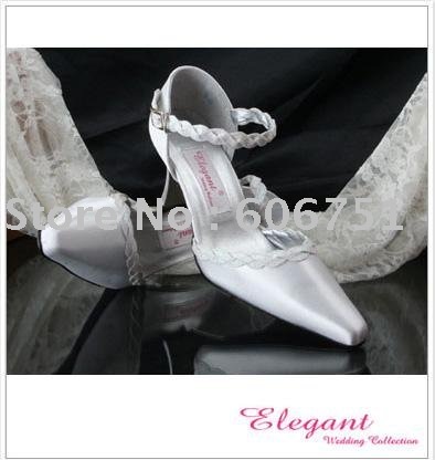Wholesale white ivory satin bridal shoes high heel shoes lady shoes wedding
