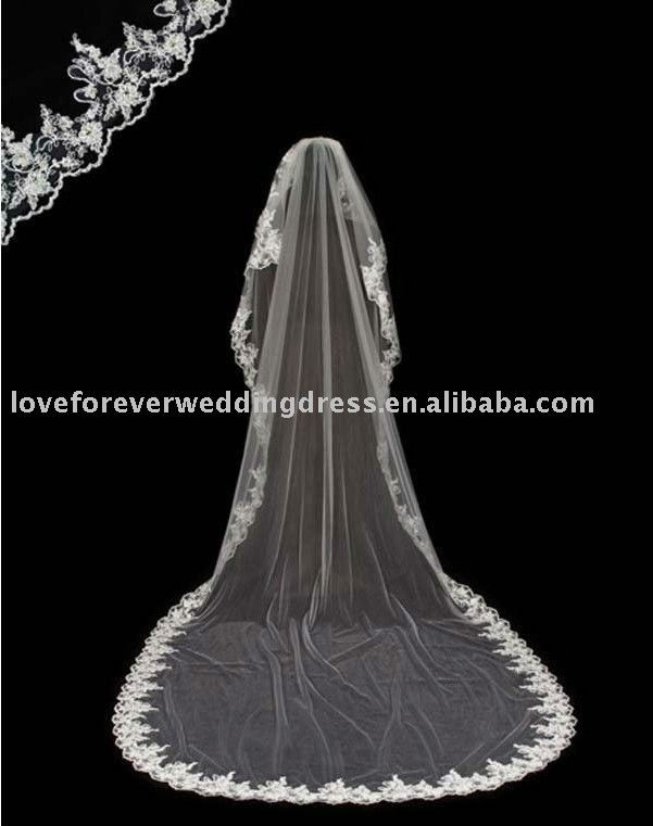 Single Layer Lace Edge Cathedral Bridal Wedding Veils